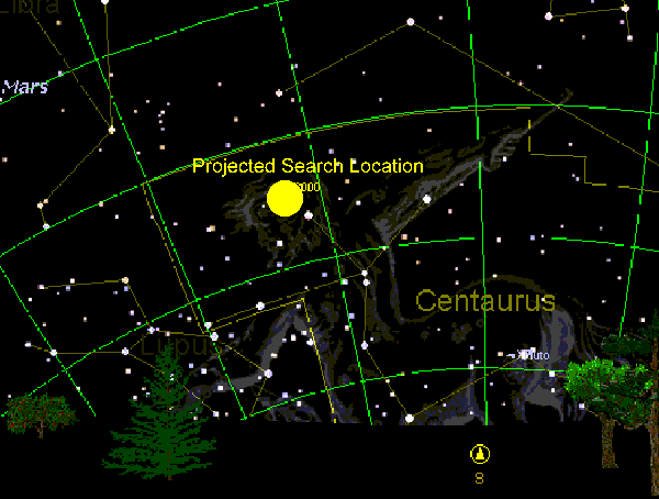 ORBITAL CONDITIONS AND ORBITAL ELEMENTS: A PROPOSED ORBIT AND SEARCH LOCATION